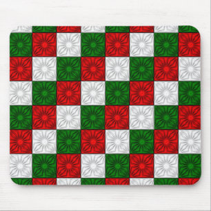 Plechtige hoeken-Rood-Wit-Groen-MUISMAT Muismat