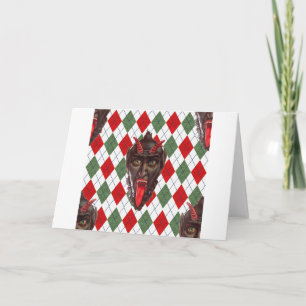 plechtige kerstman krampus feestdagen kaart