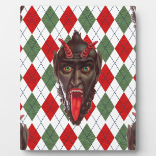 plechtige kerstman krampus fotoplaat