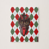 plechtige kerstman krampus legpuzzel (Verticaal)