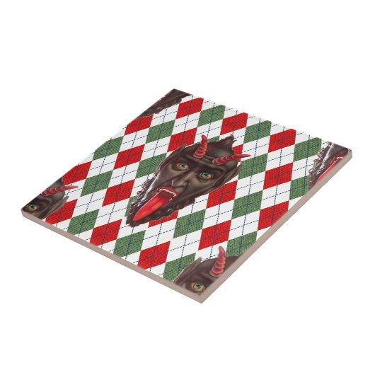 plechtige kerstman krampus tegeltje (Zijkant)