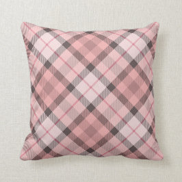 plechtige tartan-accentbank decoratief roze kussen