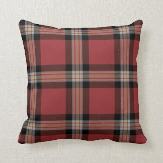 plechtige tartan-accentbank met decoratief kussen