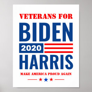 Plechtige veteranen voor de campagne Biden Harris Poster