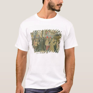 Plechtigheid voor huwelijk geschilderd op een cass t-shirt