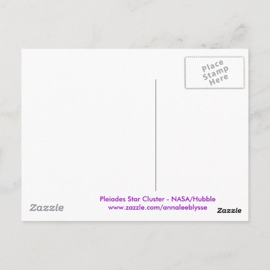 Pléiades en carte postale violet (Dos)