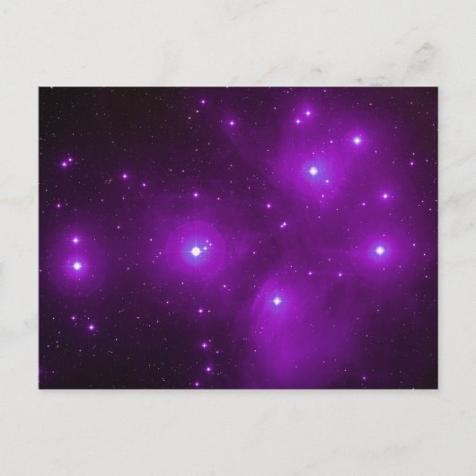 Pléiades sur une carte postale violette (Devant)