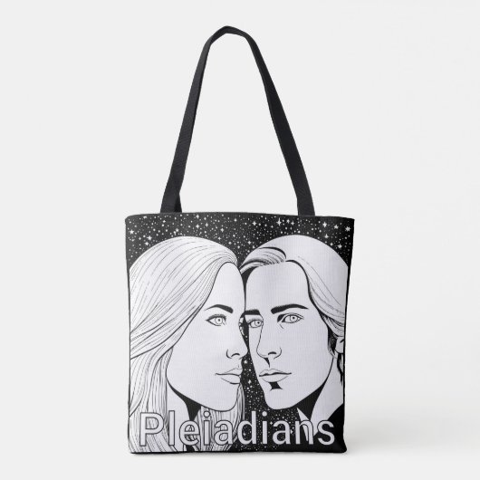 Pleiadians Tall Extraterrestrials Vrouw en Man Draagtas (Achterkant)