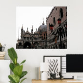 Plein & Kathedraal Basiliek van St Mark Poster (Thuiskantoor)