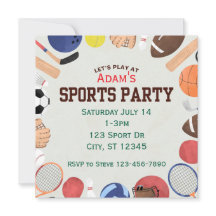 Plein, minimalistisch sportverjaardagsfeest