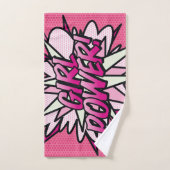 PLEIN POUVOIR Fun Retro Comic Book Pop Art Rose (Serviette à main)