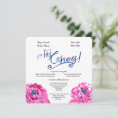 Plein Spaanse huwelijksuitnodiging, Invitación Bod Kaart (Staand voorkant)