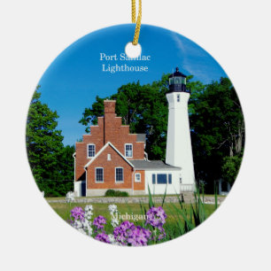 Plein van de vuurtoren van Port Sanilac Keramisch Ornament
