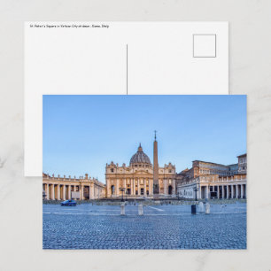 Plein van Sint-Pieter in Vaticaanstad - Rome, Ital Briefkaart