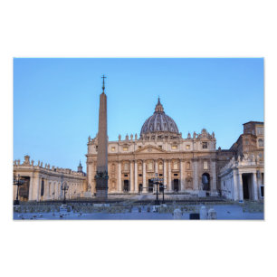 Plein van Sint-Pieter in Vaticaanstad - Rome, Ital Foto Afdruk