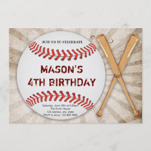 Pleine invitation d'anniversaire de base-ball