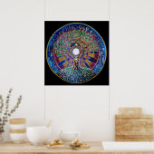 Pleine lune Arbre de vie Mandala Poster (Cuisine)