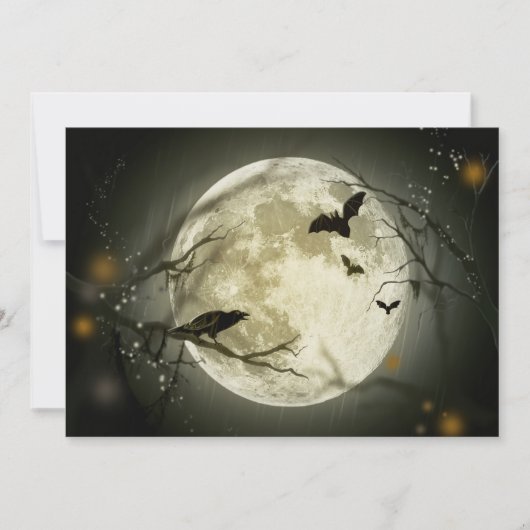 Pleine lune avec une invitation Crow and Bats (Devant)