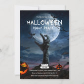 Pleine lune & Bony Halloween Halloween Invitation (Devant)