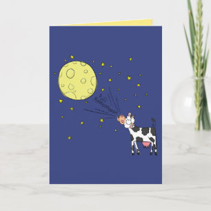 Pleine Lune - Carte de voeux drôle Lune de Vache