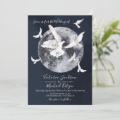 Pleine lune céleste avec colombes invitations de m (Debout devant)