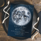 Pleine lune céleste et étoiles invitations de mari