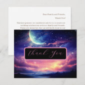 Pleine lune céleste étoiles Carte de remerciements (Devant / Derrière)