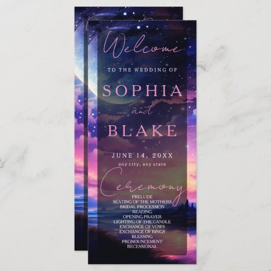 Pleine lune céleste Étoiles Nuages Programme de ma (Devant / Derrière)