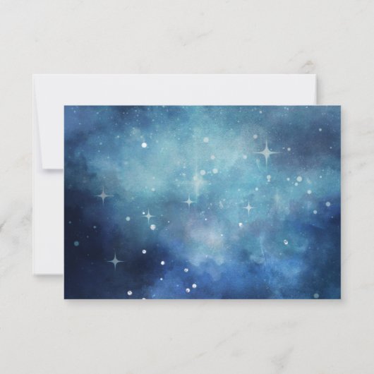 Pleine lune Ciel Lunaire Étoiles Mariage RSVP Répo (Dos)