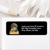 Pleine lune, crâne et Citrouille bleu à Étiquettes (En situation)