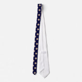 Pleine lune Dark Navy Blue Polka Cravate (Dos)