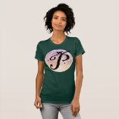 Pleine lune et chat P Monogramme initial T-shirt (Devant entier)