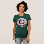 Pleine lune et chat Q Monogramme initial T-shirt (Devant entier)