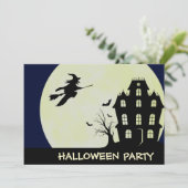 Pleine lune et Haunted House Halloween Invitations (Debout devant)