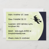 Pleine lune et Haunted House Halloween Invitations (Dos)