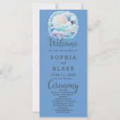 Pleine lune Étoiles célestes Programme de mariage  (Devant)