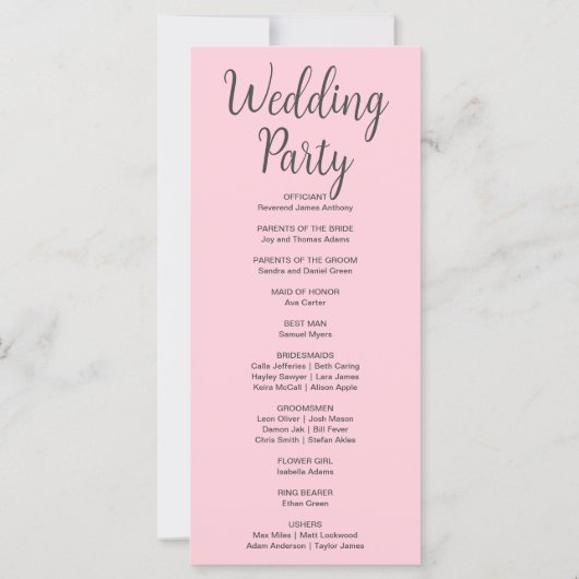 Pleine lune Étoiles célestes Programme de mariage  (Dos)