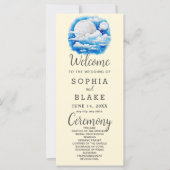 Pleine lune Étoiles célestes Programme de mariage (Devant)