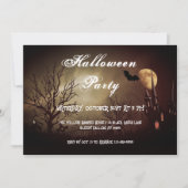 Pleine lune Halloween Fête Invitation (Devant)