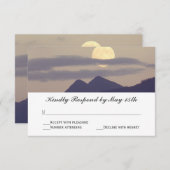 Pleine lune Montée sur les montagnes Mariage Carte (Devant / Derrière)