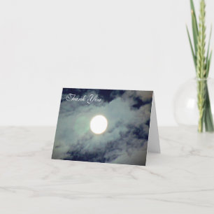 Pleine lune Nuages Carte de remerciements nature