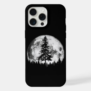 Pleine lune rétro et minimaliste Arbre à pin Vinta