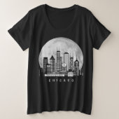 Pleine lune Skyline de Chicago (Design devant)