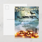 Pleine lune Spooktacular Invitation de la fête d'H (Devant / Derrière)