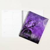 Pleine lune Web Starry Purple Ghoulish Goth (Devant avec enveloppe)