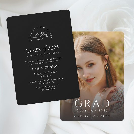 Pleine photo Moderne Graduation Party Invitation