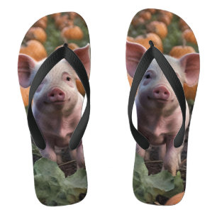 **"Plek van vreugde: een gelukkig babyvarken onder Teenslippers