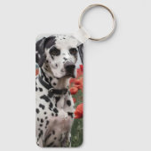 **"Plekken van vreugde: Dalmatiër in een rood papa Sleutelhanger (Achterkant)