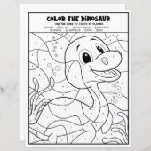 Plesiosaurus Dinosaur Coloration Page par nombre (Devant / Derrière)