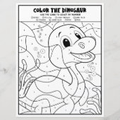 Plesiosaurus Dinosaur Coloration Page par nombre (Devant)
